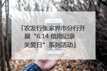 农发行张家界市分行开展“6.14 信用记录关爱日”系列活动