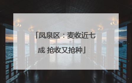 凤泉区：麦收近七成 抢收又抢种