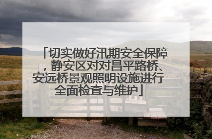 切实做好汛期安全保障，静安区对对昌平路桥、安远桥景观照明设施进行全面检查与维护
