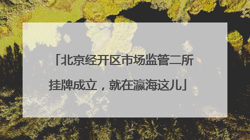 北京经开区市场监管二所挂牌成立，就在瀛海这儿