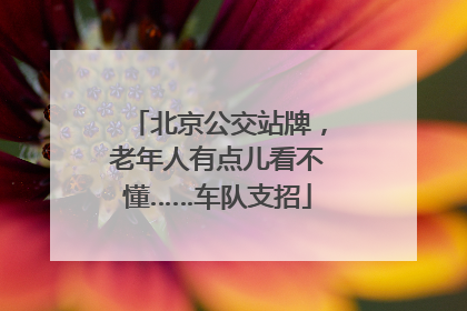 北京公交站牌，老年人有点儿看不懂……车队支招