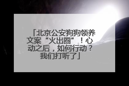 北京公安狗狗领养文案“火出圈”！心动之后，如何行动？我们打听了