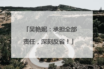 吴艳妮：承担全部责任，深刻反省！