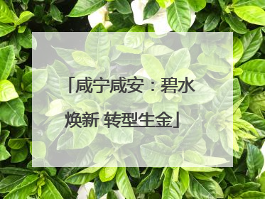 咸宁咸安：碧水焕新 转型生金