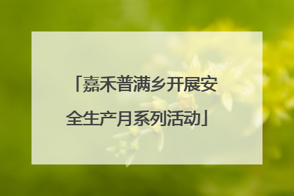 嘉禾普满乡开展安全生产月系列活动