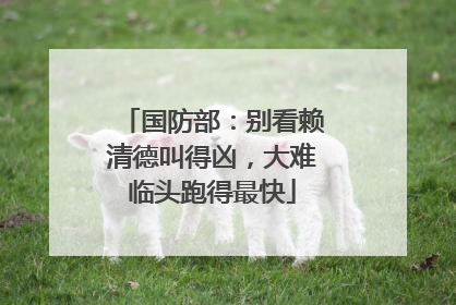 国防部：别看赖清德叫得凶，大难临头跑得最快