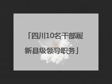 四川10名干部履新县级领导职务