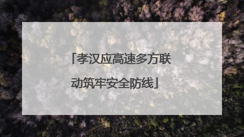 孝汉应高速多方联动筑牢安全防线