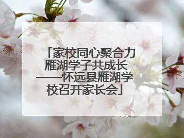 家校同心聚合力 雁湖学子共成长——怀远县雁湖学校召开家长会