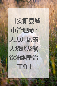 安阳县城市管理局：大力开展露天烧烤及餐饮油烟整治工作