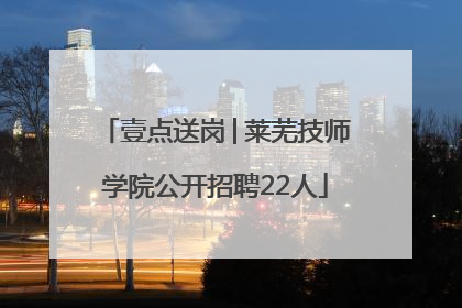 壹点送岗│莱芜技师学院公开招聘22人