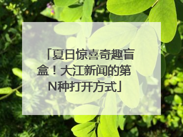 夏日惊喜奇趣盲盒！大江新闻的第N种打开方式