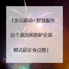 多元联动+智慧服务 这个派出所的护企新模式获企业点赞