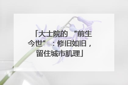 大士院的 “前生今世”：修旧如旧，留住城市肌理
