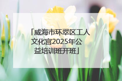 威海市环翠区工人文化宫2025年公益培训班开班