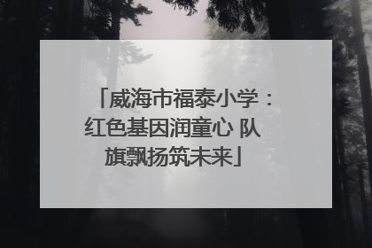 威海市福泰小学：红色基因润童心 队旗飘扬筑未来