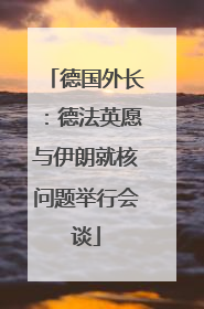德国外长：德法英愿与伊朗就核问题举行会谈