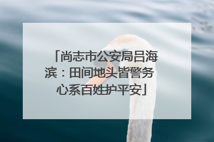 尚志市公安局吕海滨：田间地头皆警务 心系百姓护平安