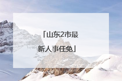 山东2市最新人事任免
