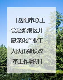 岳阳市总工会赴新港区开展深化产业工人队伍建设改革工作调研