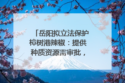 岳阳拟立法保护樟树港辣椒：提供种质资源需审批，违规最高罚5万