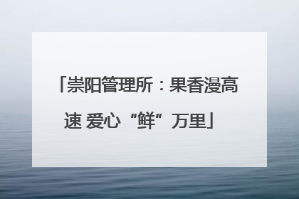 崇阳管理所：果香漫高速 爱心“鲜”万里