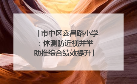 市中区鑫昌路小学：体测防近视并举 助推综合绩效提升