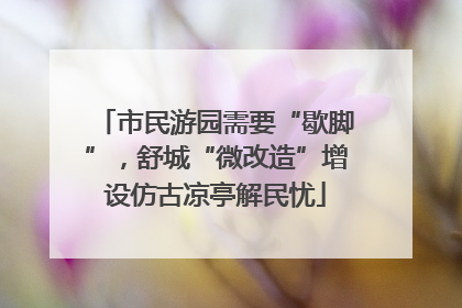 市民游园需要“歇脚”，舒城“微改造”增设仿古凉亭解民忧