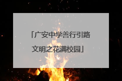 广安中学善行引路 文明之花满校园