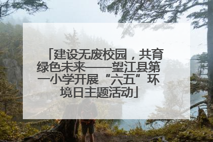 建设无废校园，共育绿色未来——望江县第一小学开展“六五”环境日主题活动