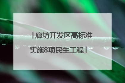 廊坊开发区高标准实施8项民生工程