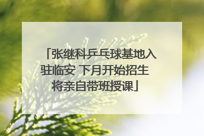 张继科乒乓球基地入驻临安 下月开始招生将亲自带班授课