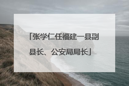 张学仁任福建一县副县长、公安局局长