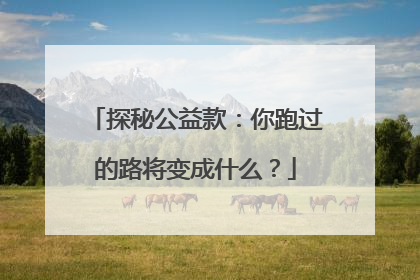 探秘公益款：你跑过的路将变成什么？