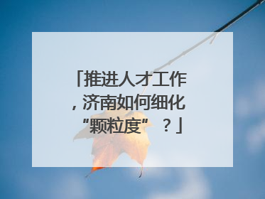 推进人才工作，济南如何细化“颗粒度”？