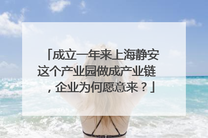 成立一年来上海静安这个产业园做成产业链，企业为何愿意来？