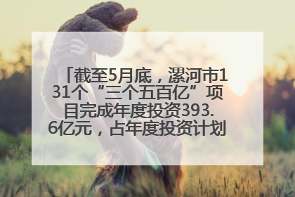 截至5月底，漯河市131个“三个五百亿”项目完成年度投资393.6亿元，占年度投资计划的50.41%——“三个五百亿”项目带动产业提质升级