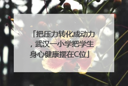 把压力转化成动力，武汉一小学把学生身心健康摆在C位