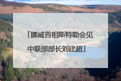 挪威首相斯特勒会见中联部部长刘建超