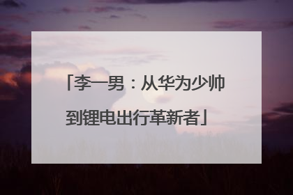 李一男：从华为少帅到锂电出行革新者