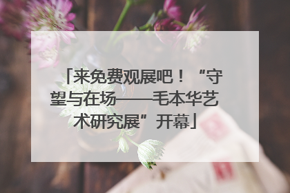 来免费观展吧！“守望与在场——毛本华艺术研究展”开幕