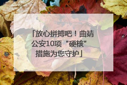 放心拼搏吧！曲靖公安10项“硬核”措施为您守护