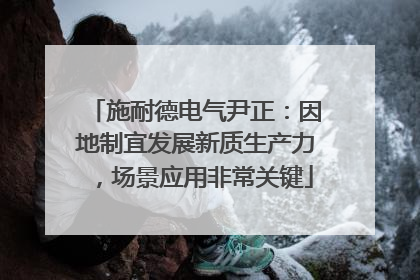 施耐德电气尹正：因地制宜发展新质生产力，场景应用非常关键