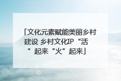 文化元素赋能美丽乡村建设 乡村文化IP“活”起来“火”起来