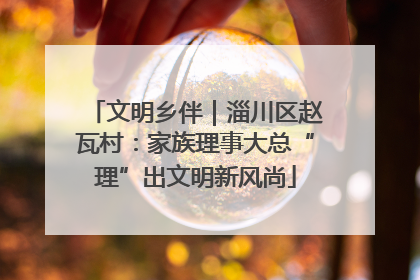 文明乡伴｜淄川区赵瓦村：家族理事大总“理”出文明新风尚