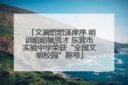 文澜熠熠泽庠序 明训昭昭毓贤才 东营市实验中学荣获“全国文明校园”称号