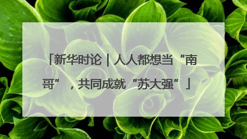 新华时论｜人人都想当“南哥”，共同成就“苏大强”