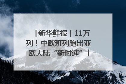 新华鲜报丨11万列！中欧班列跑出亚欧大陆“新时速”