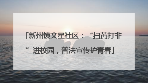 新州镇文星社区：“扫黄打非”进校园，普法宣传护青春