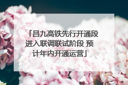 昌九高铁先行开通段进入联调联试阶段 预计年内开通运营